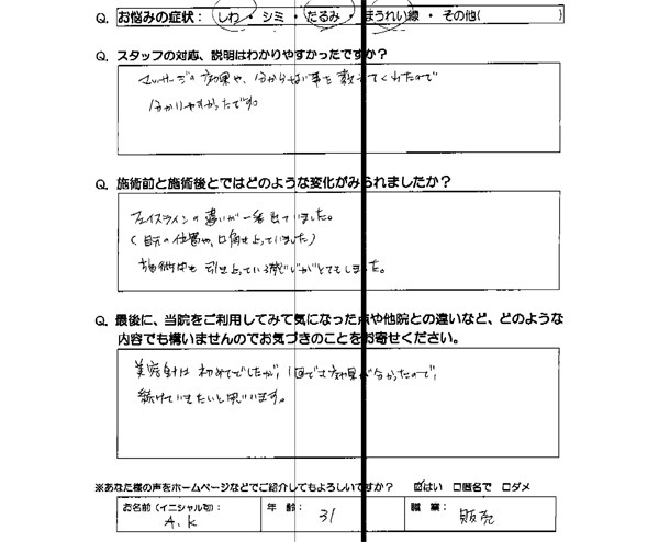 患者様の声