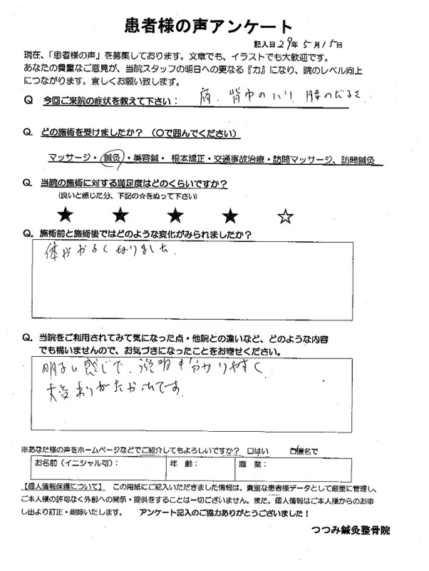 患者様の声